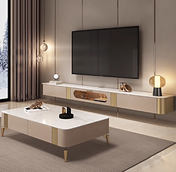輕奢風 烤漆岩板面  實木電視櫃801#OL