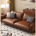 中古侘寂風 直排小戶型油蠟頭層牛皮沙發 OL-芷幽#