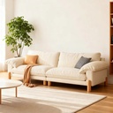 北歐風 直排小戶型奶油貓抓布沙發 OL-齊夏#