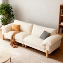 北歐風 直排小戶型奶油貓抓布沙發 OL-齊夏#