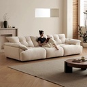 現代簡約風 直排可調節靠背羽絨雲朵布沙發 OL-花苞#