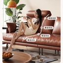 中古侘寂風 小戶型復古焦糖色油蠟真皮沙發 OL-戲蝶#