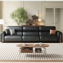 義式極簡風 小戶型直排輕奢黑色真皮沙發 OL-萊迪#