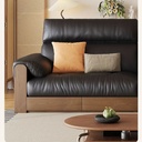 中古侘寂風 黑色直排實木抽屜真皮沙發 OL-芙蓉#