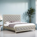 美式輕奢 臥室 鑽石格真皮 床架QJ-FA09B