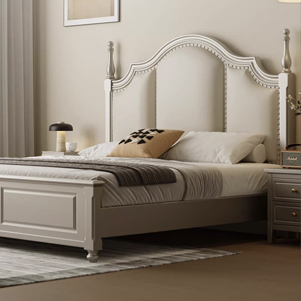 美式輕奢 臥室 皇后真皮床架 QJ-FA66