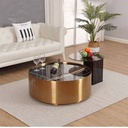 現代輕奢 樓盤酒店大廳定制 大理石茶几 