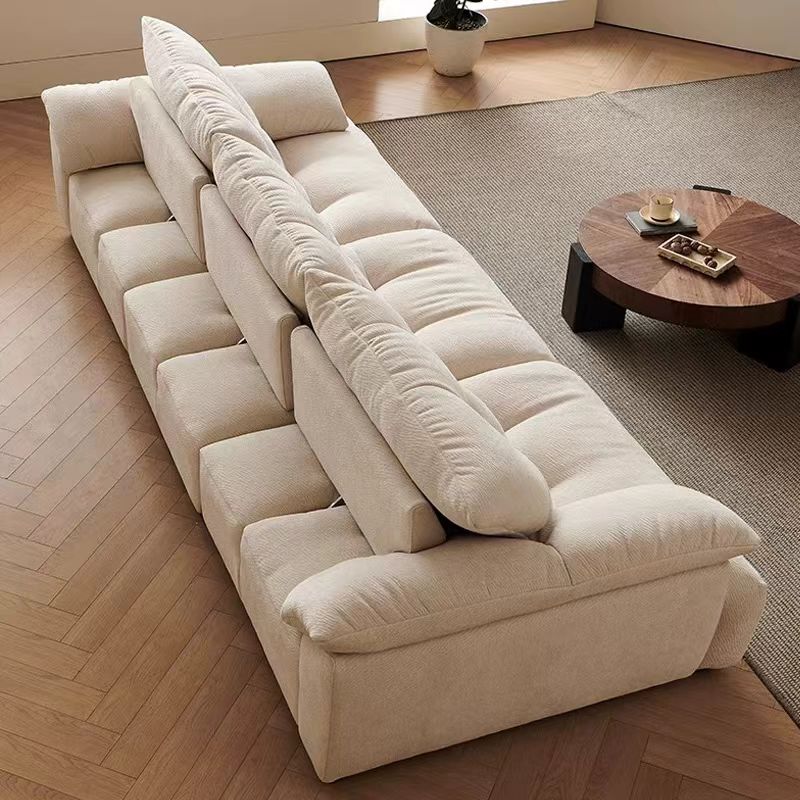 現代簡約風 直排可調節靠背羽絨雲朵布沙發 OL-花苞#