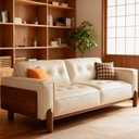 義式極簡風 直排小戶型實木腳真皮沙發 OL-2373#