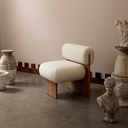 奶油風 羊羔絨 實木休閑單人椅 YFN