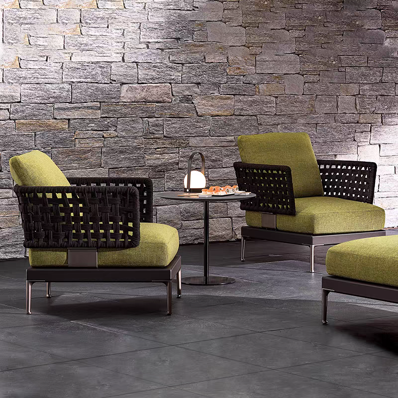 戶外桌椅  鋁架 繩編單人沙發FBL-SY-B10
