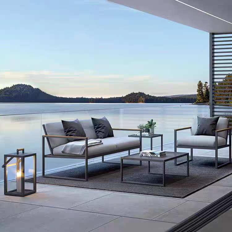 戶外家具 實木扶手 鋁架休閑椅FBL-SY-B12