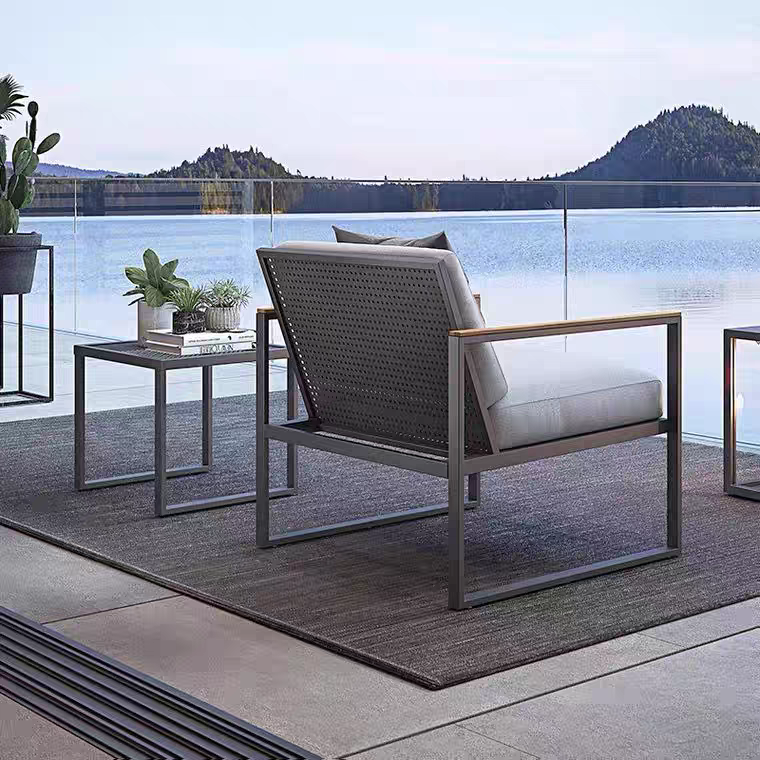 戶外家具 實木扶手 鋁架休閑椅FBL-SY-B12