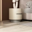 現代簡約  圓形奶油色 床頭櫃ST166#