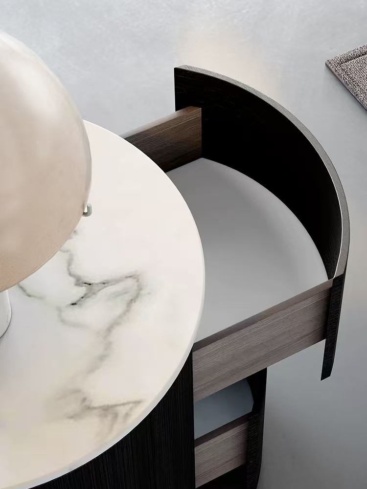 現代簡約  實木床頭櫃  ST030微晶大理石