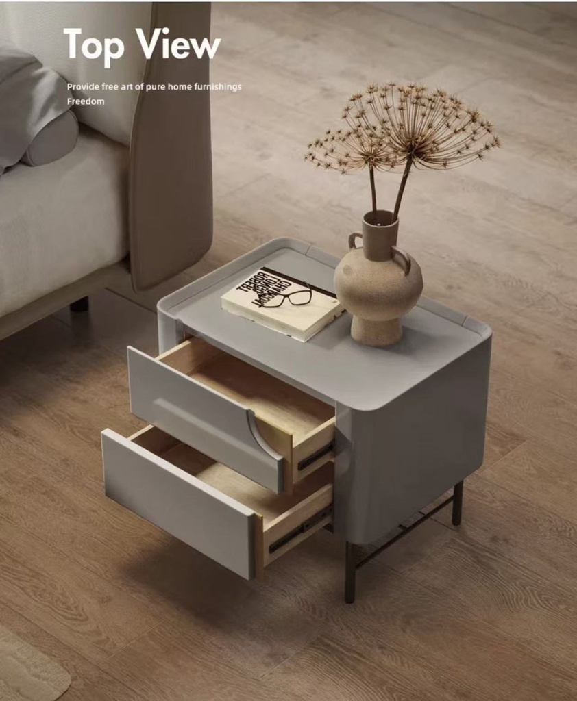 現代簡約 實木 烤漆 岩板床頭櫃ST278