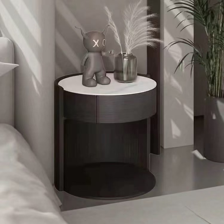 現代簡約 岩板面 實木床頭櫃ST-ST036#