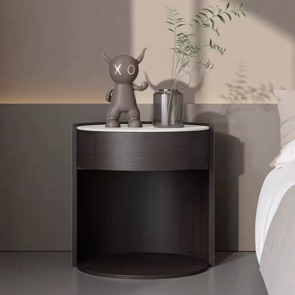 現代簡約 岩板面 實木床頭櫃ST-ST036#