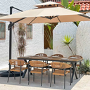 戶外桌椅 鋁材 木紋色面長桌FBL-SY-A07