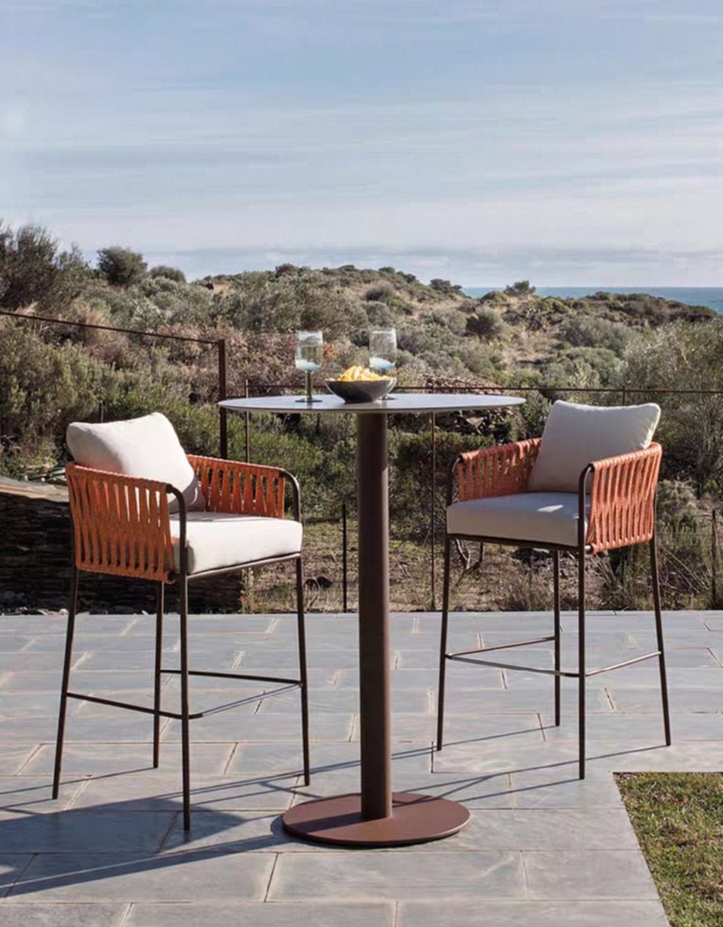 戶外桌椅 鋁材 繩編靠背吧檯凳FBL-SY-Z05