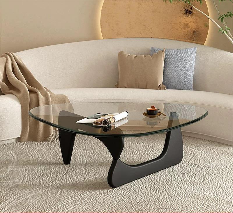 名品設計 白蠟木脚 玻璃茶几JD-CG0749