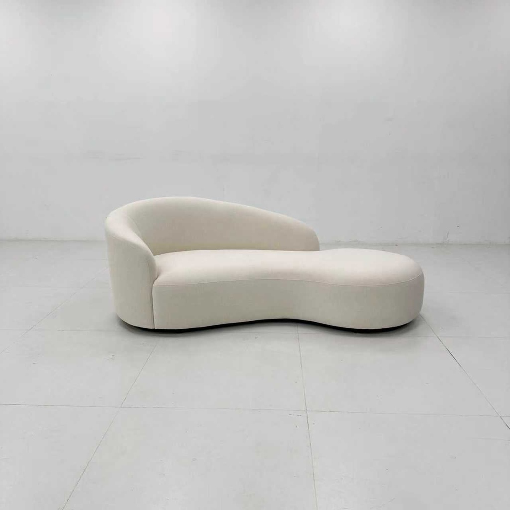 奶油風 弧形 絨布沙發