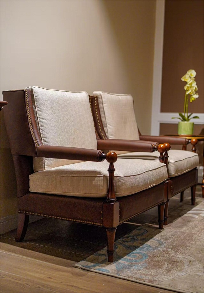 歐美式 皮藝單人椅