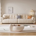 義式極簡風 復古小戶型直排棉花糖貓抓布沙發 OL-875#