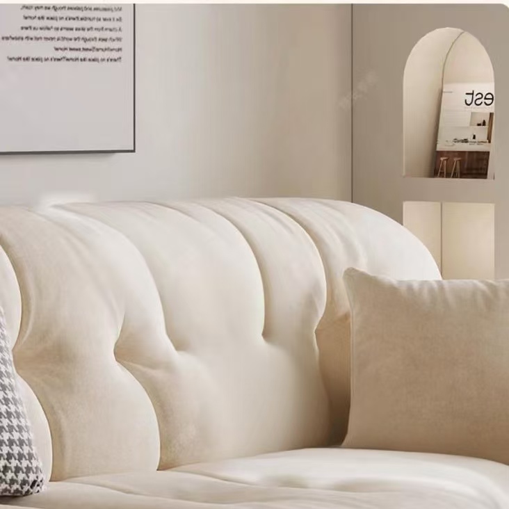 義式極簡風 復古小戶型直排棉花糖貓抓布沙發 OL-875#