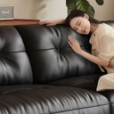 中古侘寂風 直排復古大象耳朵頭層牛皮沙發 OL-535#