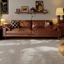 中古侘寂風 焦糖色高腳直排頭層牛皮沙發 OL-米克#