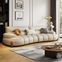 義式極簡風 大坐深鋼琴鍵弧形皮沙發 OL-8002#