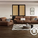 中古侘寂風 頭層牛皮大象耳朵真皮沙發 OL-2892#