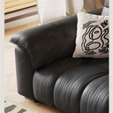 義式極簡風 直排黑色高靠背真皮沙发 OL-凱尔#