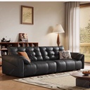 義式極簡風 直排小戶型大象耳朵頭層牛皮沙發 OL-西姆#