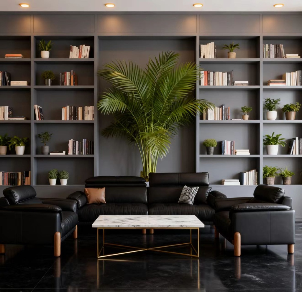 中古侘寂風 黑色直排小戶型頭層牛皮沙發 OL-雲海#