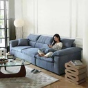 北歐風 超軟羽絨高靠背布沙發 OL-165#