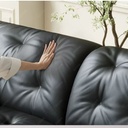 中古侘寂風 小戶型直排高腳頭層牛皮沙發 OL-伊西#