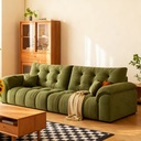 義式極簡風 直排小戶型綠色泡芙布沙發 OL-吉姆#