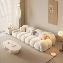 奶油風 直排雲朵貓抓布沙發 OL-2156#