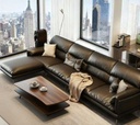 義式極簡風 直排小戶型頭層牛皮沙發 OL-8088#
