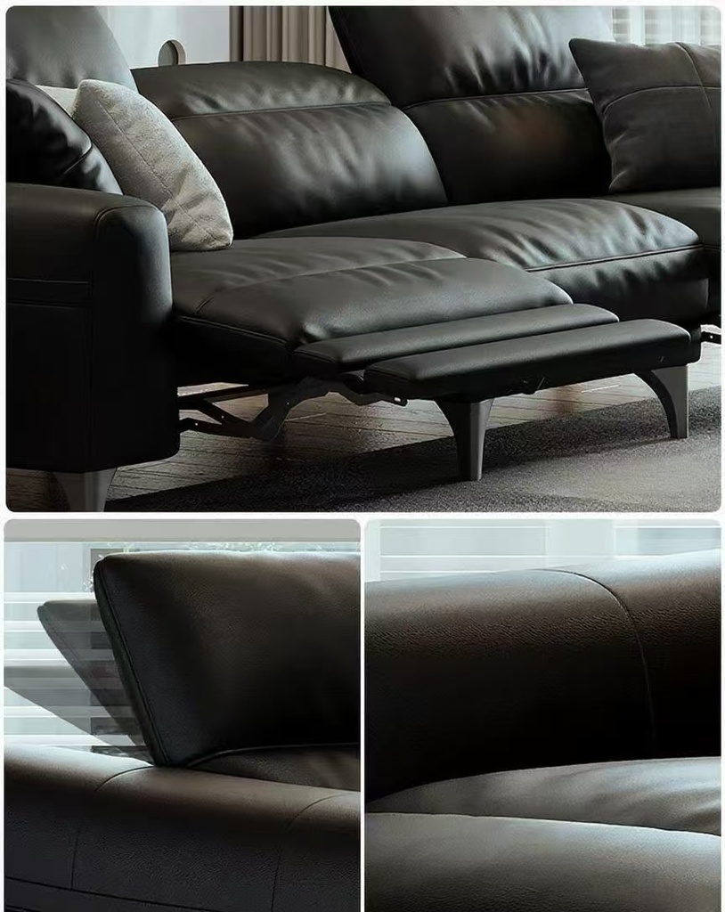 中古侘寂風 頭等艙電動功能頭層牛皮沙發 OL-2003#