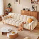 義式極簡風 直排小戶型奶油鋼琴鍵布沙發 OL-福德#