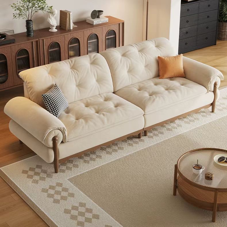 中古侘寂風 直排法式復古實木布沙發 OL-伊雪#