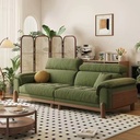 奶油風 日式牛油果色直排布沙發 OL-2236#