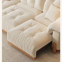 義式極簡風 電動多功能伸縮直排原木布沙發 OL-瀾予#