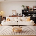 奶油風 弧形泡芙棉花糖直排布沙發 OL-2897#