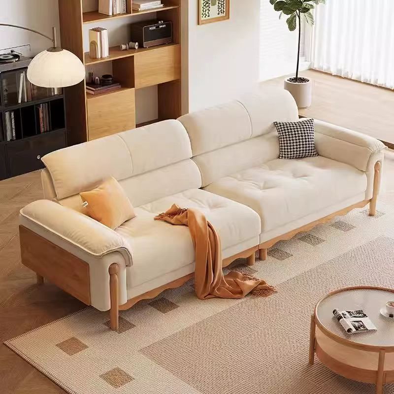 北歐風 直排小戶型雲朵實木布沙發 OL-曦月#