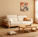 奶油風 小戶型直排原木布沙發 OL-2387#