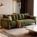 北歐風 原木直排雲朵綠色布沙發 OL-5021#